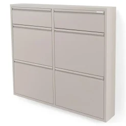 Schoenenkast industrieel Pippen (6 lades) - Taupe metaal