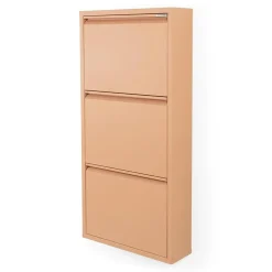 Schoenenkast industrieel Pippen (3 lades) – Terracotta metaal
