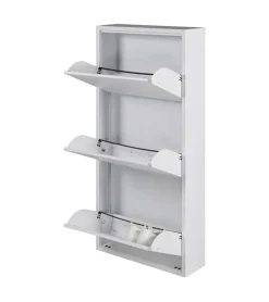 Schoenenkast industrieel Pippen (3 lades) – Wit metaal