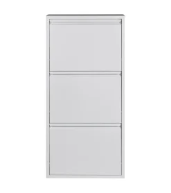 Schoenenkast industrieel Pippen (3 lades) – Wit metaal