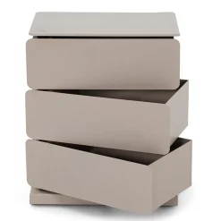Schoenenkast industrieel Rodman (3 lades) – Taupe metaal