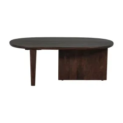 Seam Salontafel ovaal Mangohout Donkerbruin 110cm