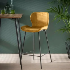 Selly velvet Barstoel goud