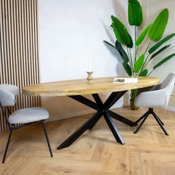 Senna eettafel industrieel ovaal mangohout 210cm