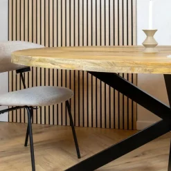 Senna eettafel industrieel ovaal mangohout 210cm