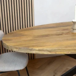 Senna eettafel industrieel ovaal mangohout 210cm