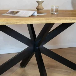 Senna eettafel industrieel rechthoek mangohout 160cm
