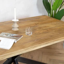 Senna eettafel industrieel rechthoek mangohout 160cm