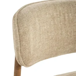 Serene Rune Eetkamerstoel Bruin hout - Taupe stof