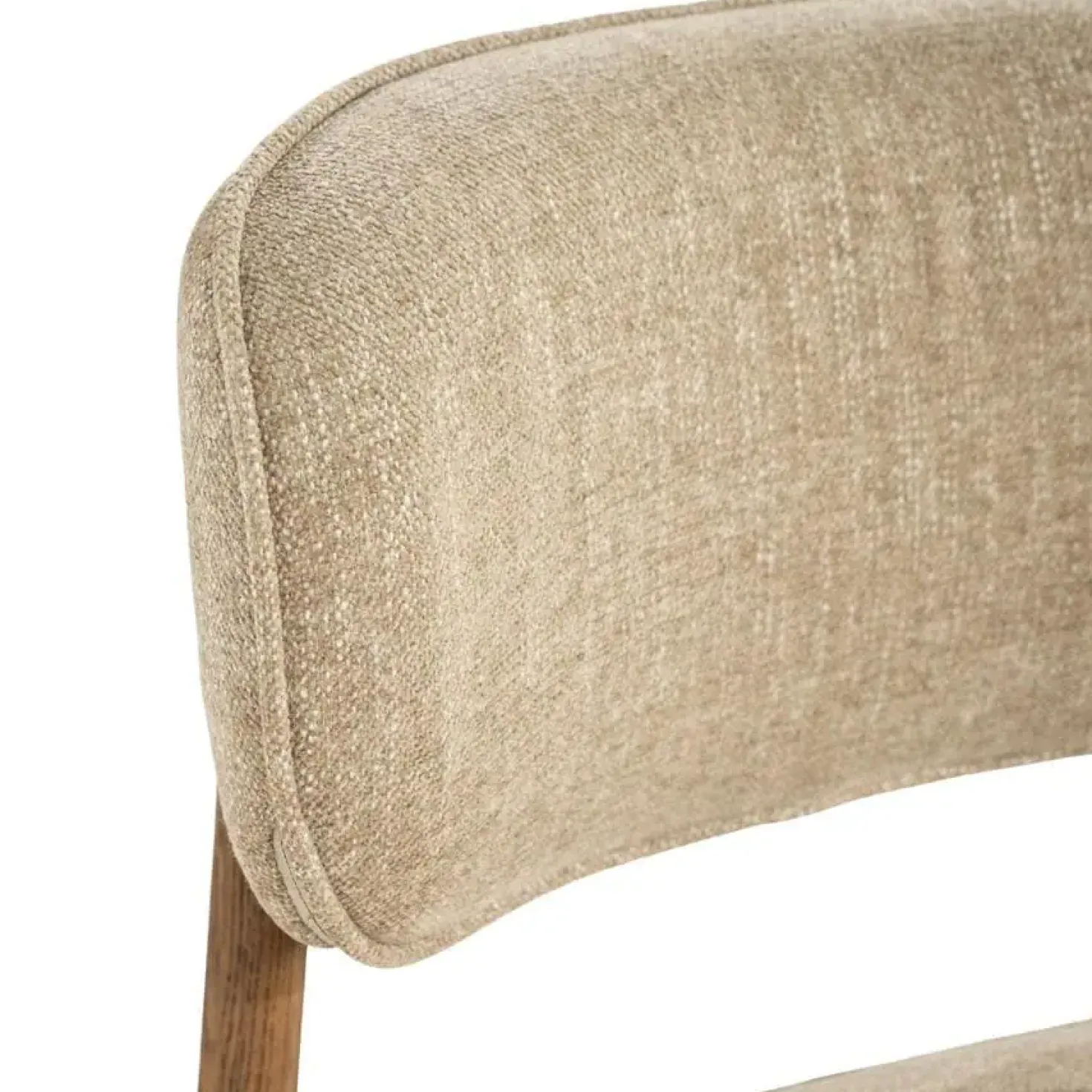 Serene Rune Eetkamerstoel Bruin hout - Taupe stof