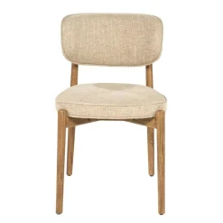 Serene Rune Eetkamerstoel Bruin hout - Taupe stof