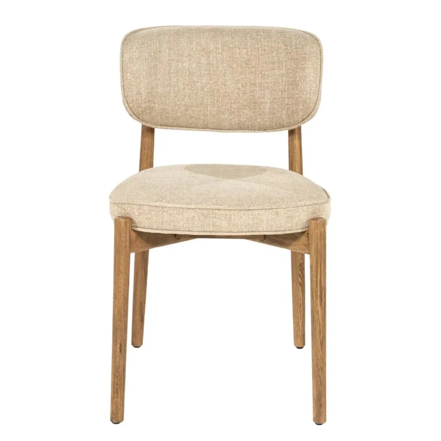 Serene Rune Eetkamerstoel Bruin hout - Taupe stof
