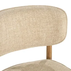 Serene Rune Eetkamerstoel Bruin hout - Taupe stof