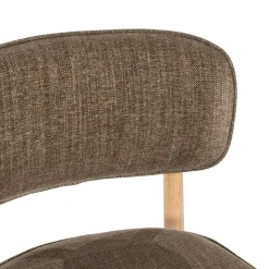 Serene Rune Eetkamerstoel Naturel hout - Bruine stof