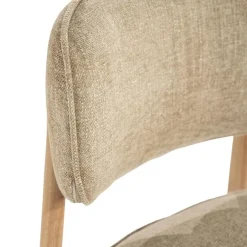 Serene Rune Eetkamerstoel Naturel hout - Taupe stof