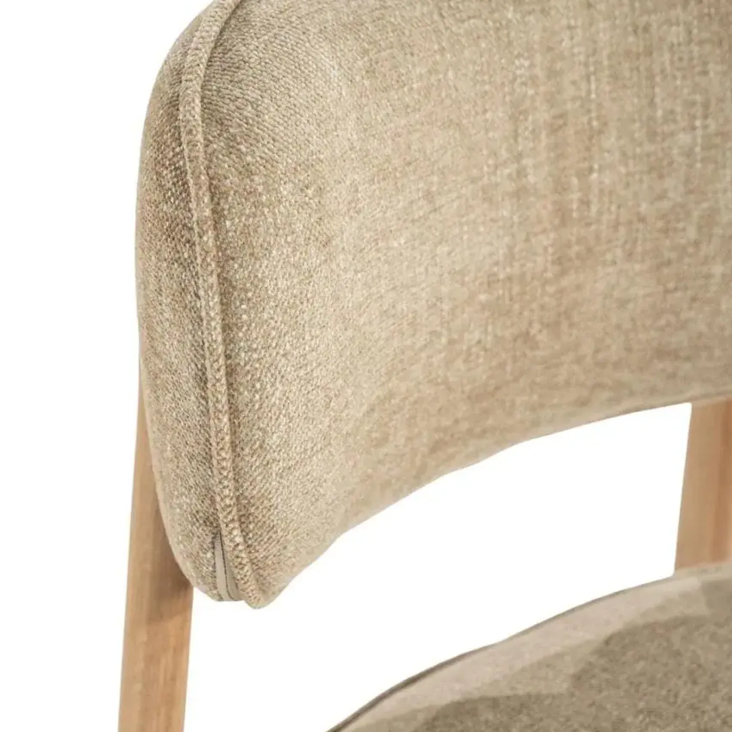 Serene Rune Eetkamerstoel Naturel hout - Taupe stof
