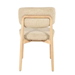 Serene Rune Eetkamerstoel Naturel hout - Taupe stof