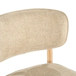 Serene Rune Eetkamerstoel Naturel hout - Taupe stof