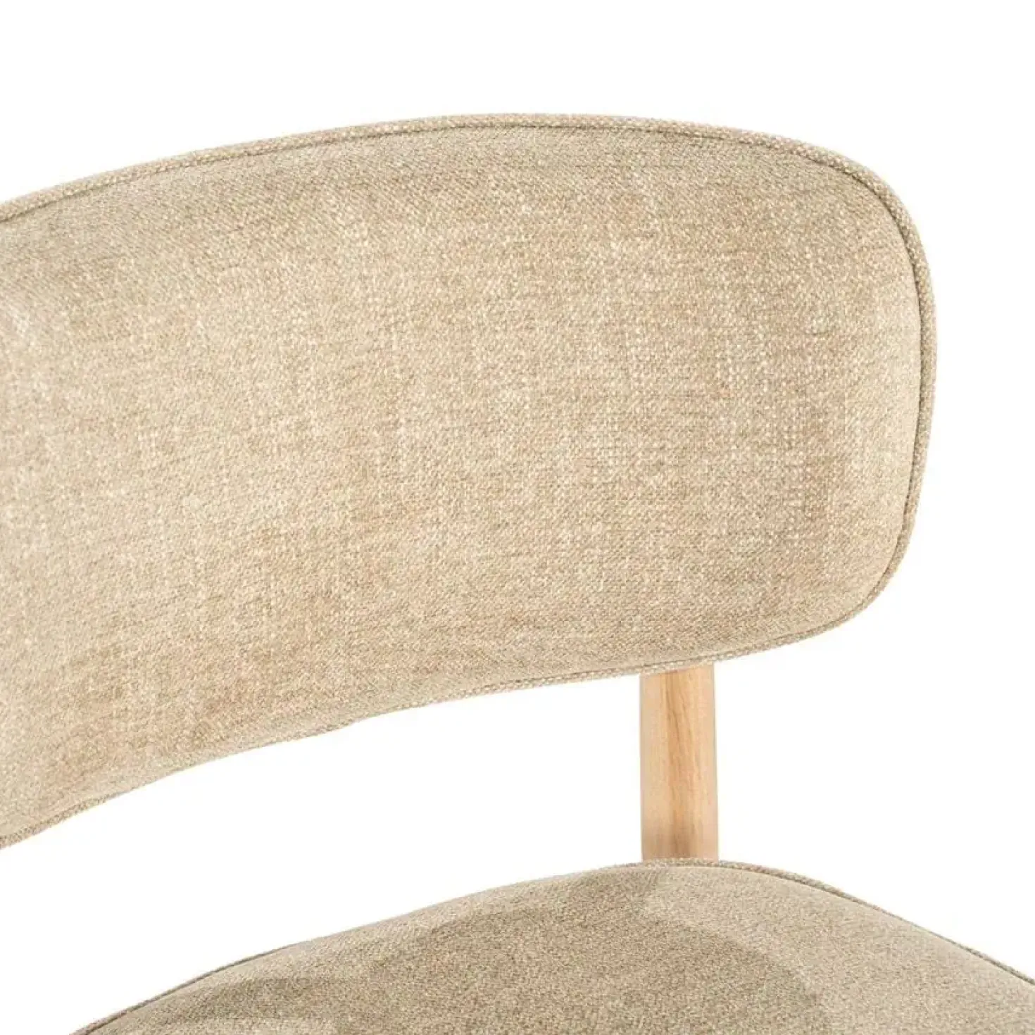 Serene Rune Eetkamerstoel Naturel hout - Taupe stof