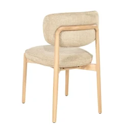 Serene Rune Eetkamerstoel Naturel hout - Taupe stof