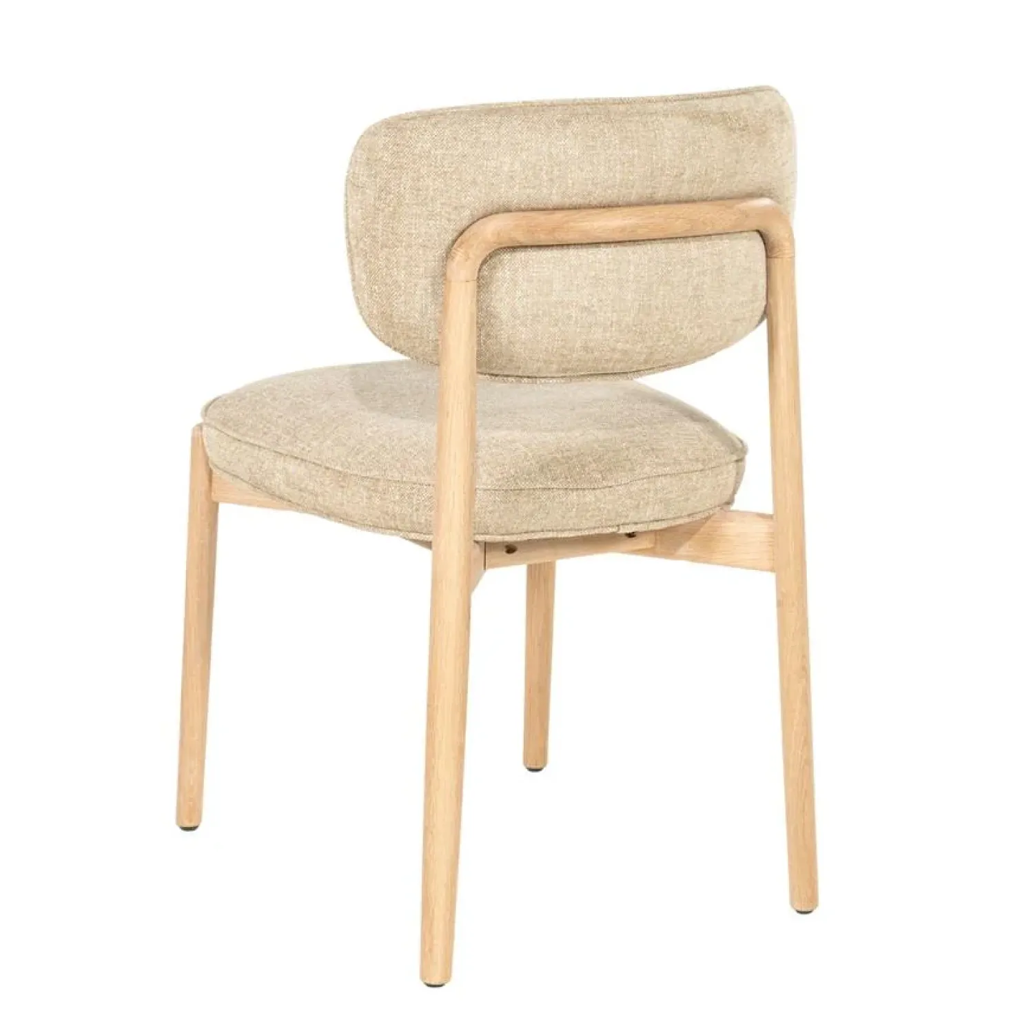 Serene Rune Eetkamerstoel Naturel hout - Taupe stof