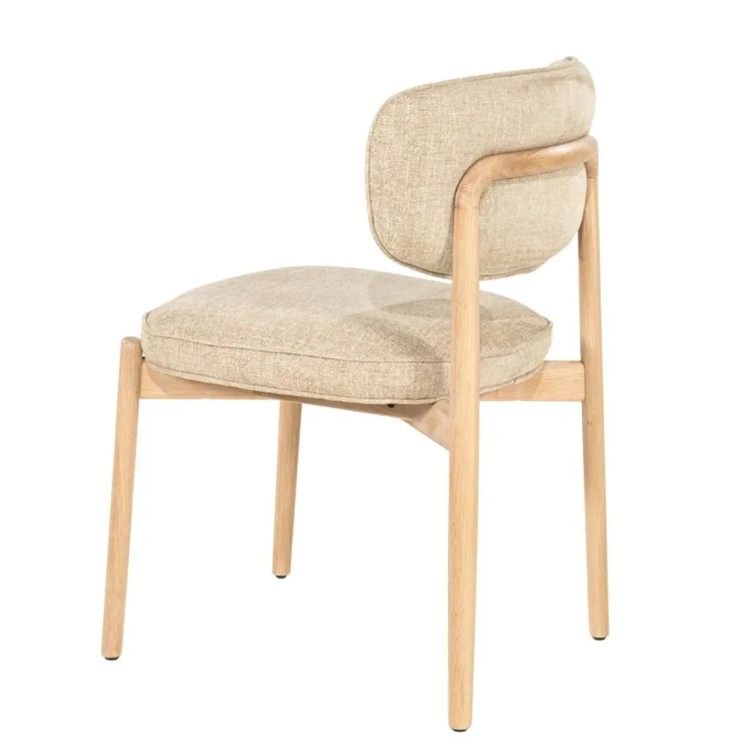 Serene Rune Eetkamerstoel Naturel hout - Taupe stof