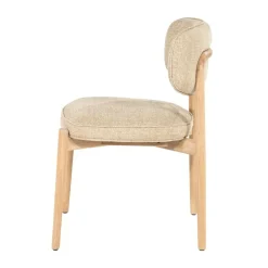 Serene Rune Eetkamerstoel Naturel hout - Taupe stof