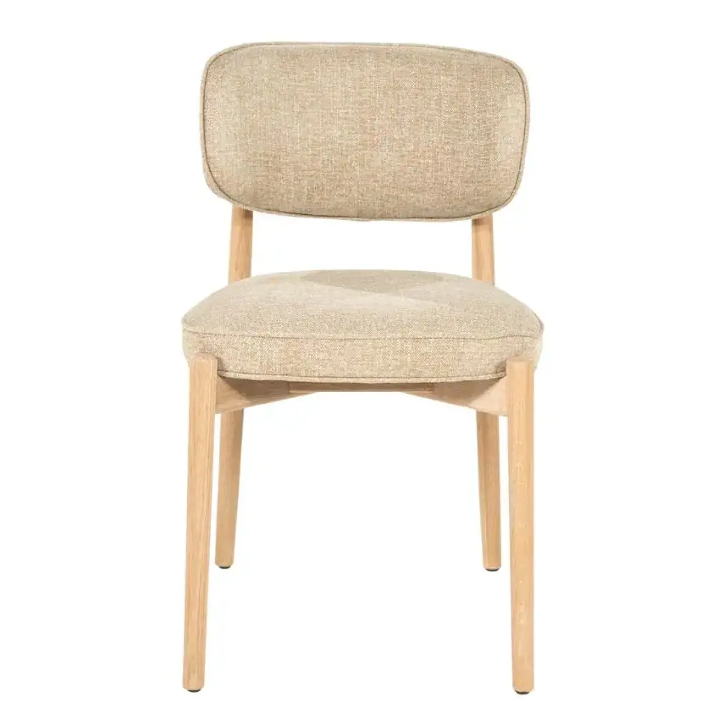 Serene Rune Eetkamerstoel Naturel hout - Taupe stof