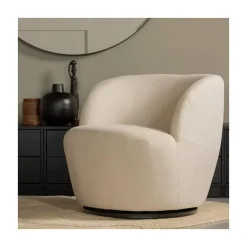 Serra Draaifauteuil Geweven Stof Off White