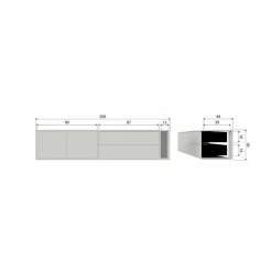 Settle Down Tv meubel grenen dust 200 cm