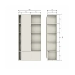 Settle Down Vakkenkast grenen dust 108 cm