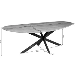 Shane Eettafel Organisch Walnoot Eikenhout 210cm