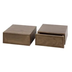 Shaun Zwevend Set van 2 Nachtkastjes 1 lade Acaciahout 35cm