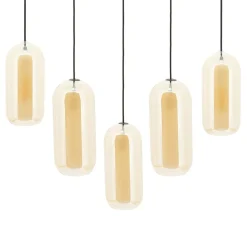 Shona 5-lichts Hanglamp amber