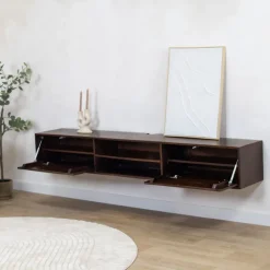 Sigge Zwevend Tv meubel walnoot 200cm