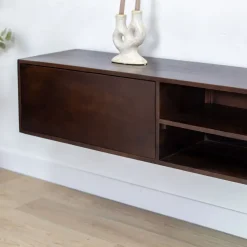 Sigge Zwevend Tv meubel walnoot 200cm