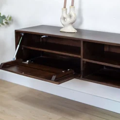 Sigge Zwevend Tv meubel walnoot 200cm
