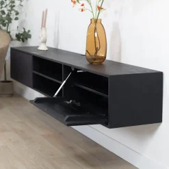Sigge Zwevend Tv meubel zwart 200cm
