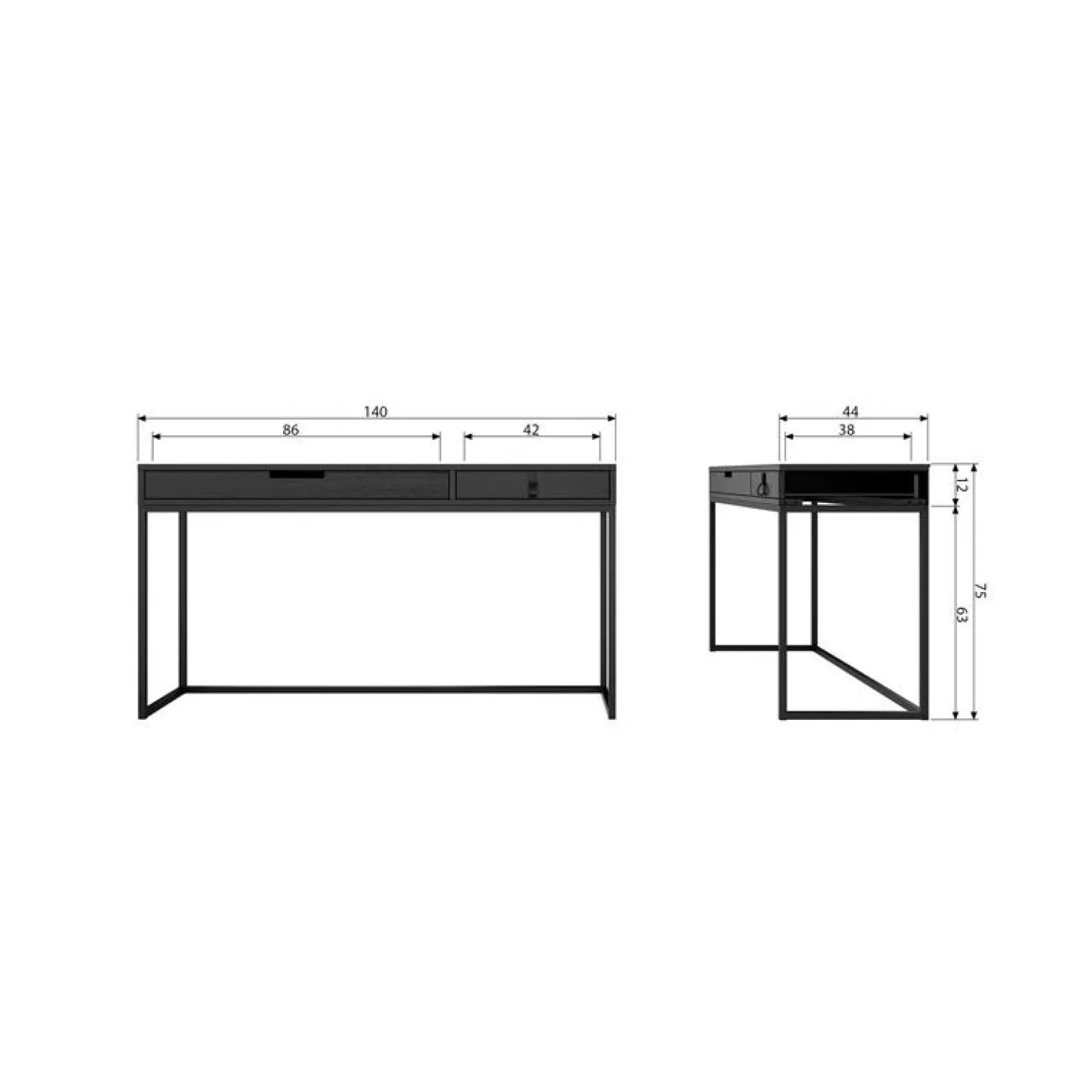 Silas Bureau Essen Blacknight 140cm