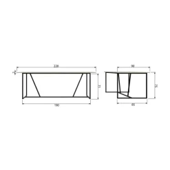Silas Eettafel Essen Dust 220cm
