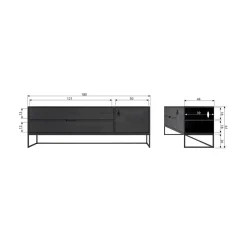 Silas TV Meubel 180 cm Essen Blacknight 180cm