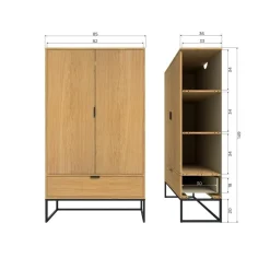 Silas Wandkast 2-Deurs Eiken Decor 85cm