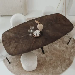 Silvi eettafel visgraat olijfbruin 180cm