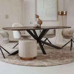 Silvi eettafel visgraat olijfbruin 180cm
