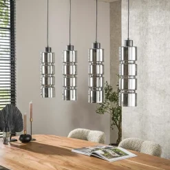 Silvio 4-lichts Hanglamp Glas