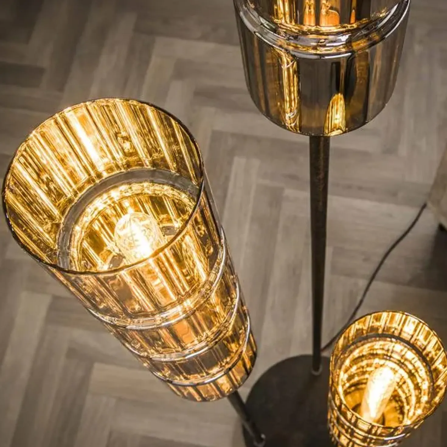 Silvio 3-lichts Vloerlamp Glas