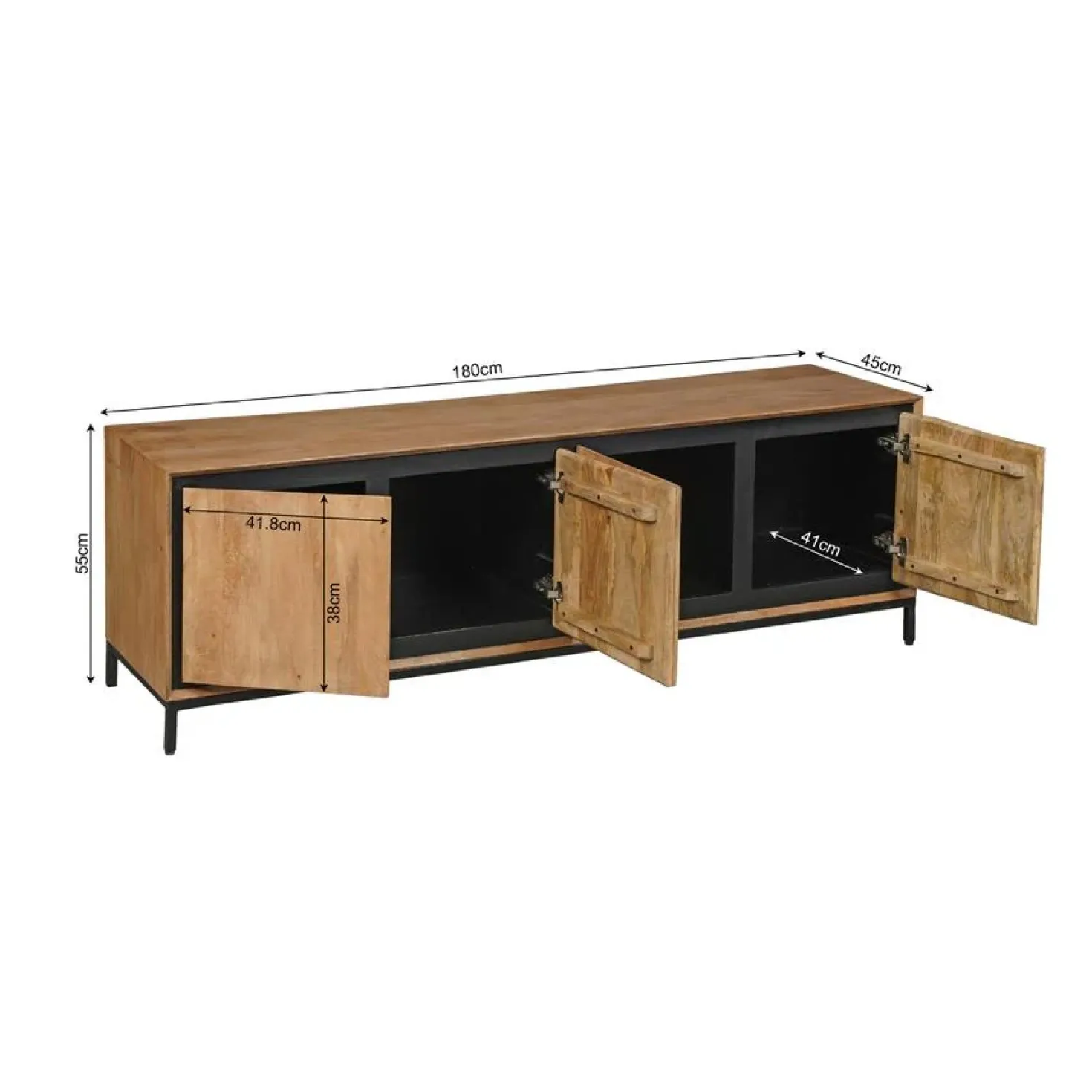 Sindacco Tv meubel Mangohout 180 cm