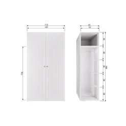 Sipke Kledingkast Grenen Wit 110cm