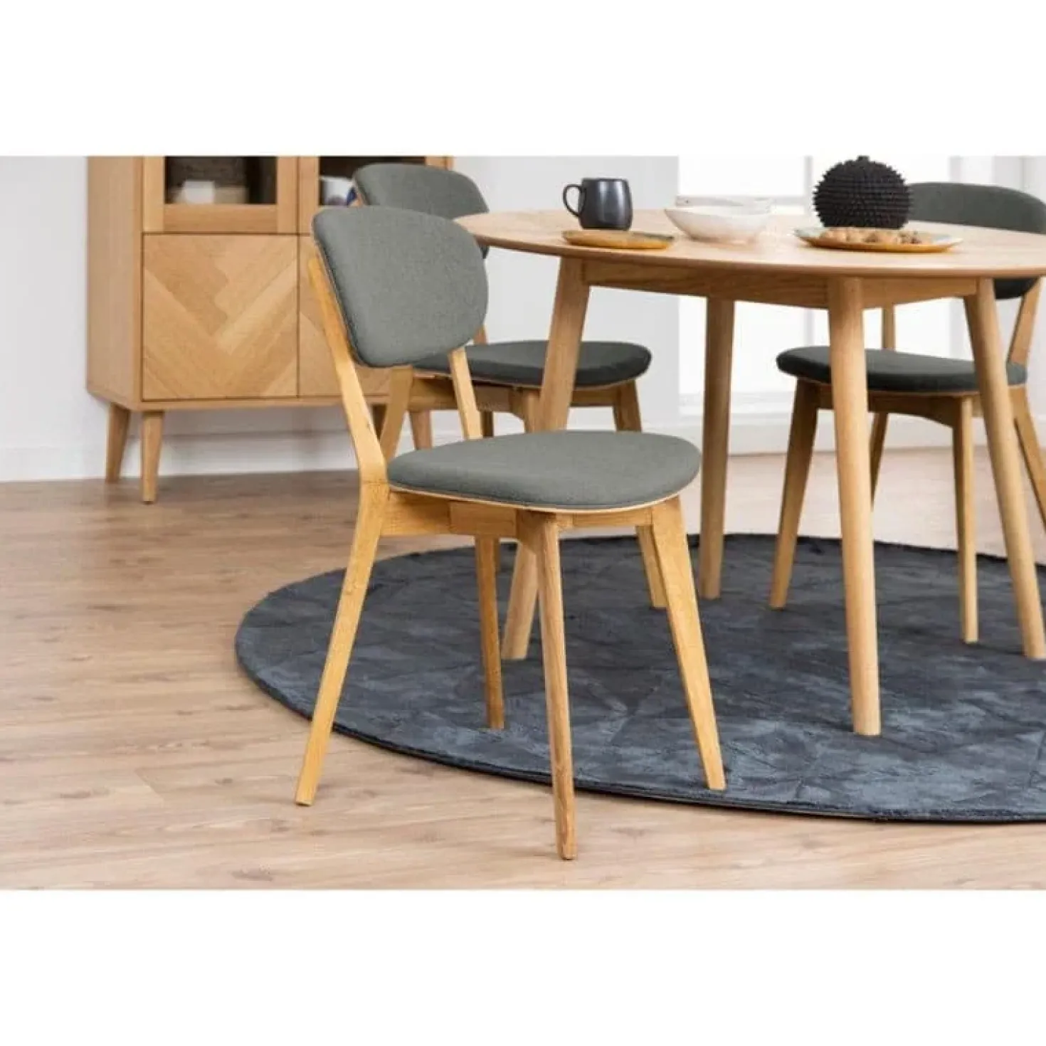 Skano Eetkamerstoel Grijs met Hout