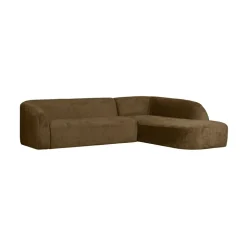 Sloping Hoekbank Rechts Structure Velvet Brass